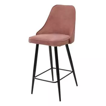 Полубарный стул NEPAL-PB РОЗОВЫЙ #15, велюр/ черный каркас (H=68cm)