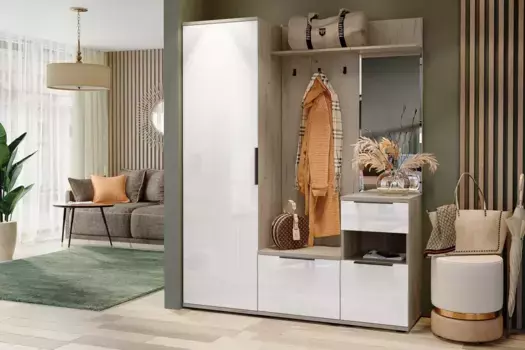 Прихожая Альянс 1 Белый глянец/Дуб Крафт 1624*2042*433