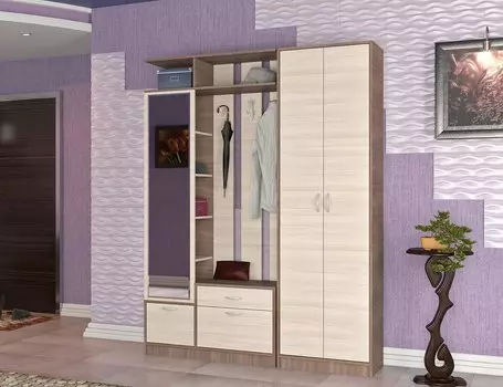 Прихожая Глория Ясень Шимо темный/Ясень Шимо светлый