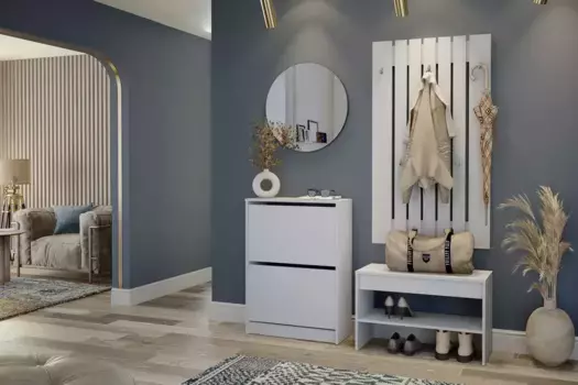 Прихожая Лофт Комплектация 11 Белый/Белый