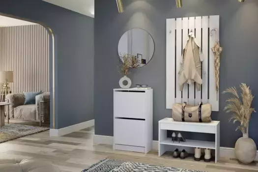 Прихожая Лофт Комплектация 12 Белый/Белый