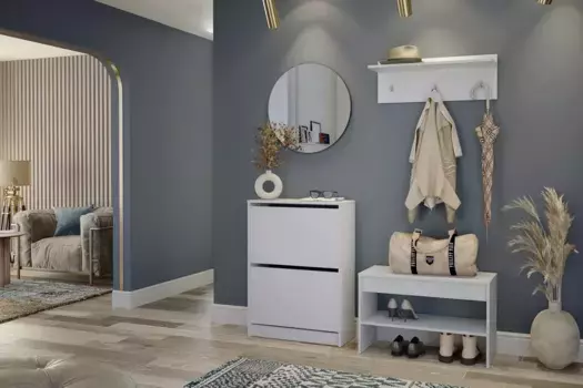 Прихожая Лофт Комплектация 15 Белый/Белый