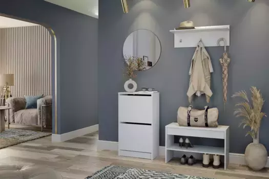 Прихожая Лофт Комплектация 16 Белый/Белый