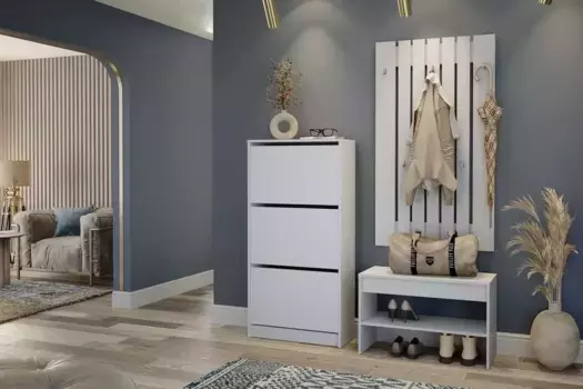 Прихожая Лофт Комплектация 9 Белый/Белый