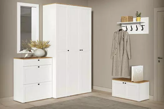 Прихожая Остин 2 Белая шагрень