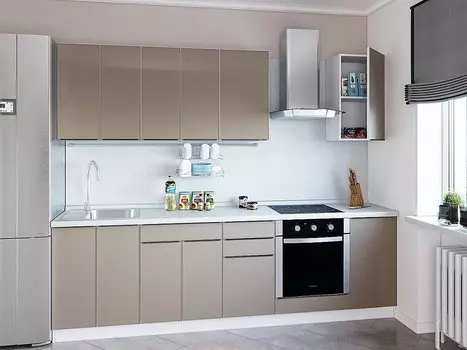 Прямая кухня Фьюжн-AL-02 Cappuccino