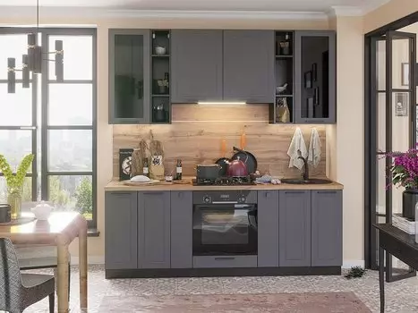 Прямая кухня Глетчер-01 Маренго Силк