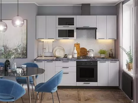 Прямая кухня Глетчер-02 Гейнсборо Силк