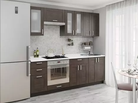 Прямая кухня Лофт-01 Wenge Veralinga