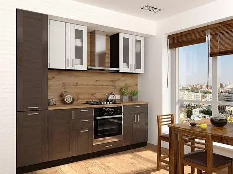 Прямая кухня Лофт-02 Snow Veralinga/Wenge Veralinga