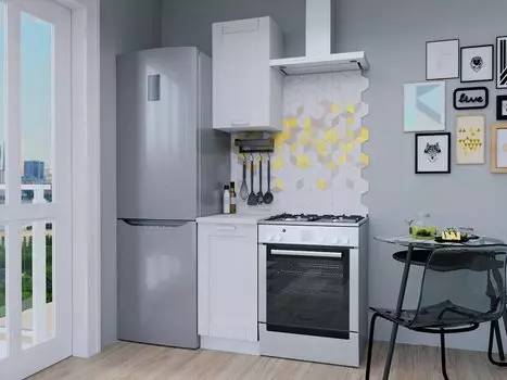 Прямая кухня Лофт-12 Snow Veralinga