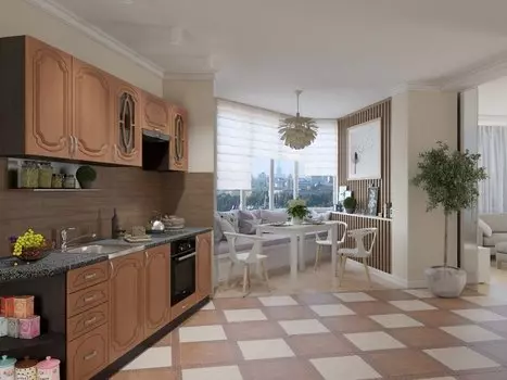 Прямая кухня Настя-01 Миланский орех