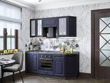 Прямая кухня Ницца-01 Дуб синий
