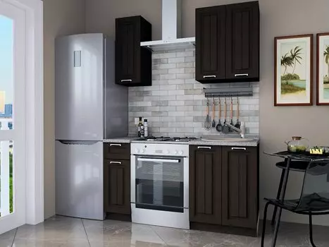 Прямая кухня Прага-21 Венге Премиум Graphite 2132х1500х600