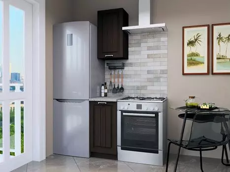 Прямая кухня Прага-22 Венге Премиум