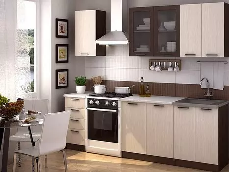 Прямая кухня Ривьера-03 Венге/ Дуб млечный