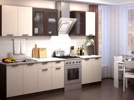 Прямая кухня Ривьера-05 Венге/ Дуб млечный