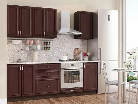 Прямая кухня Шале-01 Thermo Oak