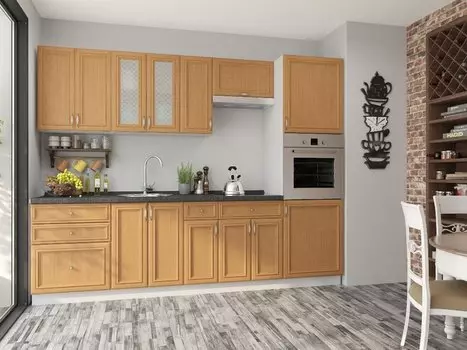 Прямая кухня Шале-02 Real Oak