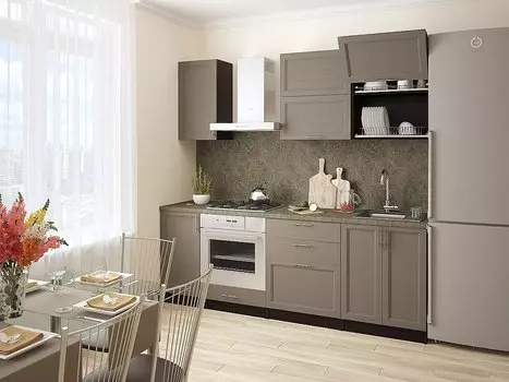 Прямая кухня Сканди-01 Cappuccino Wood/ Венге