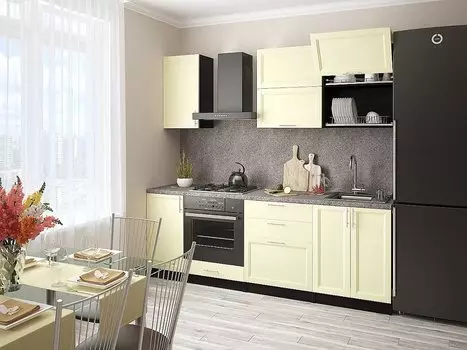 Прямая кухня Сканди-01 Ivory Wood/ Венге