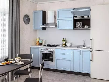 Прямая кухня Сканди-01 Sky Wood/ Венге