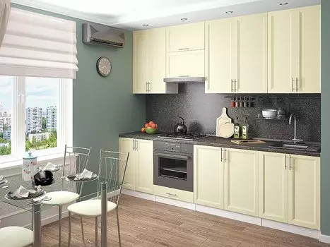 Прямая кухня Сканди-03 Ivory Wood/ Белый