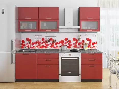 Прямая кухня Валерия-М-01 Гранатовый металлик