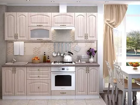 Прямая кухня Верона-03 Ясень шимо светлый