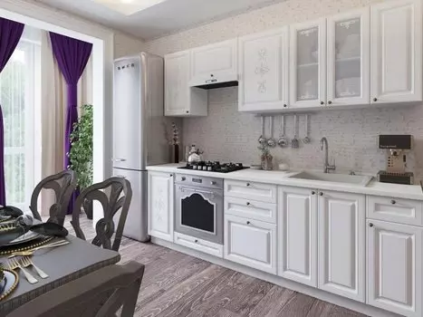 Прямая кухня Версаль-01 Белый Софт