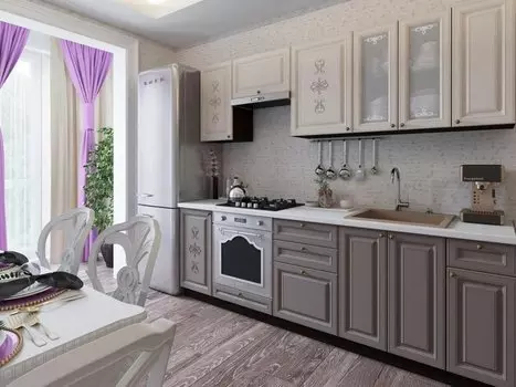 Прямая кухня Версаль-01 Латте Софт/Смоки Софт