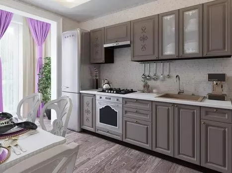 Прямая кухня Версаль-01 Смоки Софт