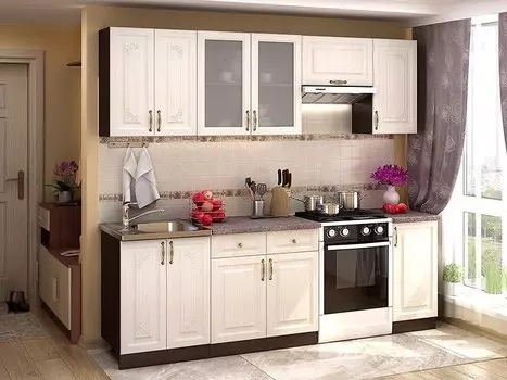 Прямая кухня Виктория-05 Белый сандал