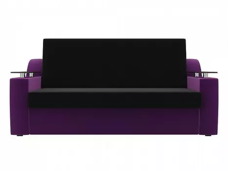 Прямой диван аккордеон Сенатор Микровельвет Черный Фиолетовый