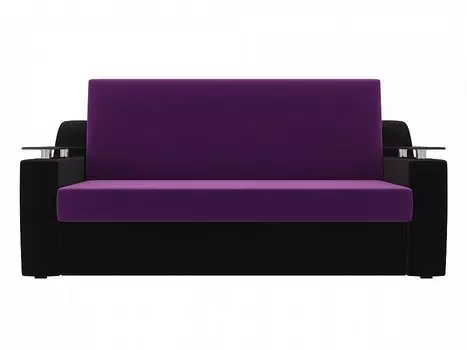 Прямой диван аккордеон Сенатор Микровельвет Фиолетовый/Черный