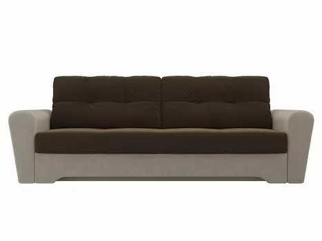 Диван прямой Амстердам Микровельвет Коричневый Бежевый