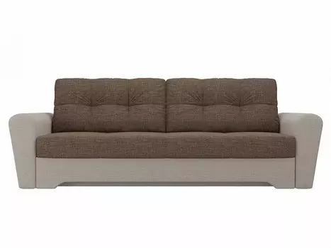 Прямой диван Амстердам Рогожка Коричневый/Бежевый
