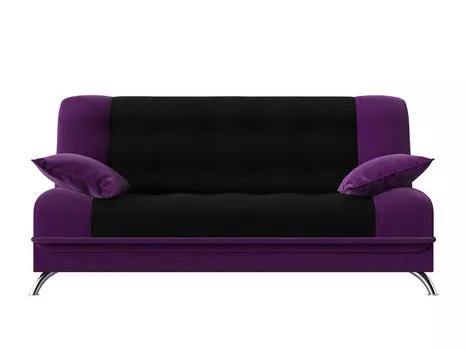 Диван Книжка Анна Микровельвет Черный Фиолетовый