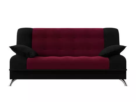 Диван Книжка Анна Микровельвет Красный Черный