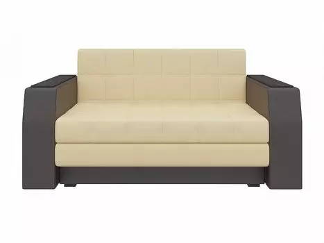 Диван прямой Атлант мини Экокожа Бежевый Коричневый