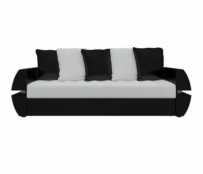 Прямой диван Атлант Т Экокожа Белый/Черный