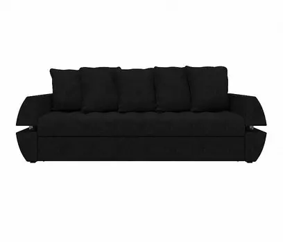 Прямой диван Атлант Т Микровельвет Черный