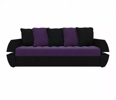 Прямой диван Атлант Т Микровельвет Фиолетовый/Черный