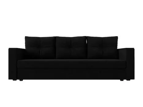 Прямой диван Атланта Лайт Б/С микровельвет черный
