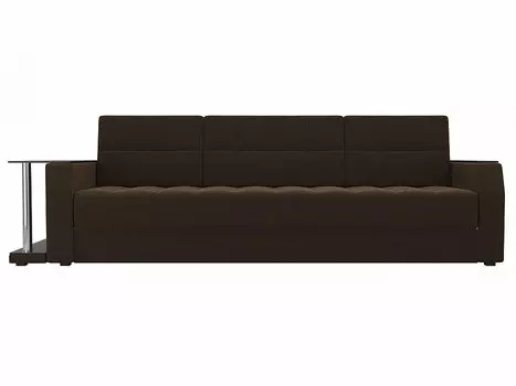 Диван прямой Атлантида Микровельвет Коричневый стол слева
