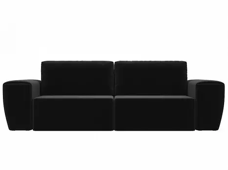 Прямой диван Беккер Микровельвет Черный