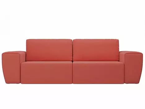 Прямой диван Беккер Микровельвет Коралловый
