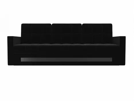 Прямой диван Белла Микровельвет Черный