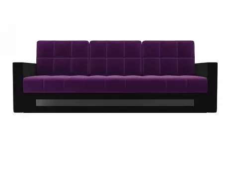 Прямой диван Белла Микровельвет Фиолетовый/Черный