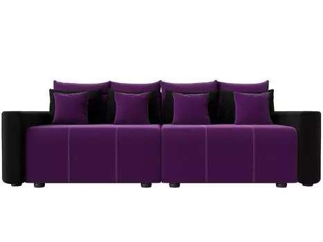 Диван прямой Бристоль Микровельвет Фиолетовый Черный